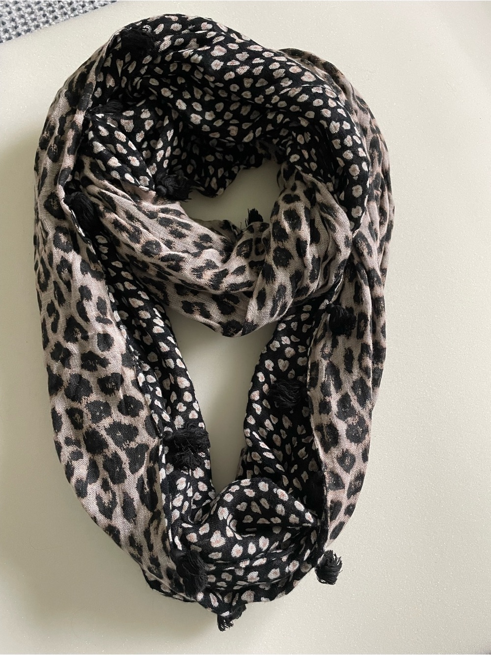 Stella & Dot Leopard Print Reversable Infinity Scarf